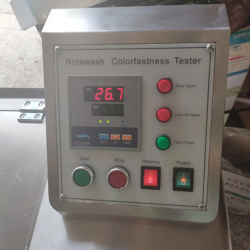 آلة عالية الأداء Rotawash لثبات اللون لاختبار المنسوجات مع جسم الفولاذ المقاوم للصدأ ووقت تشغيل قابل للتعديل
