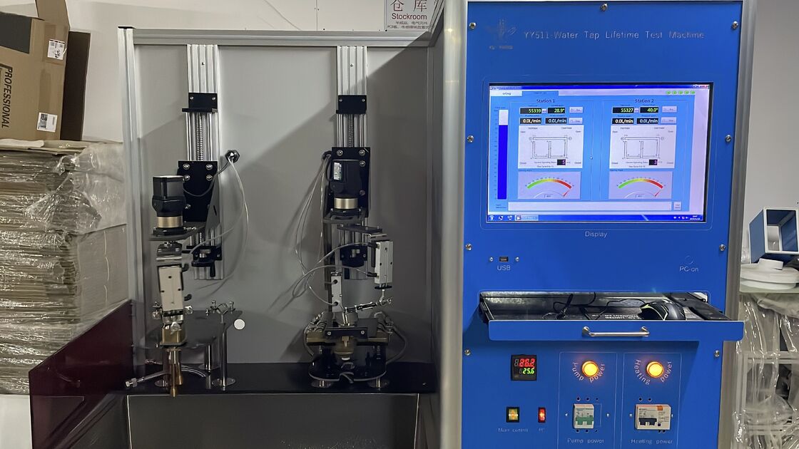 آلة اختبار دورة حياة صنبور EN817 التي يتم التحكم فيها بواسطة الكمبيوتر مع سرعة قابلة للتعديل (0-15/دقيقة) وهيكل من الفولاذ المقاوم للصدأ