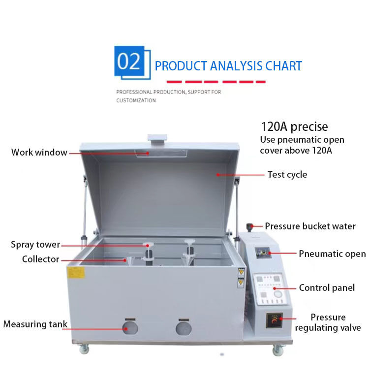 108L 270L 480L 600L مختبر غرفة اختبار رذاذ الملح لاختبار التآكل غرفة اختبار المناخ البيئي