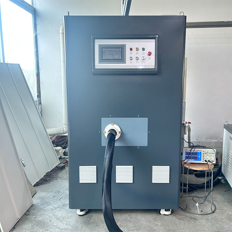 25KW IGBT آلة التسخين بالحث عالية التردد لتسخين شريط مسطح معدني والانحناء ISO CE