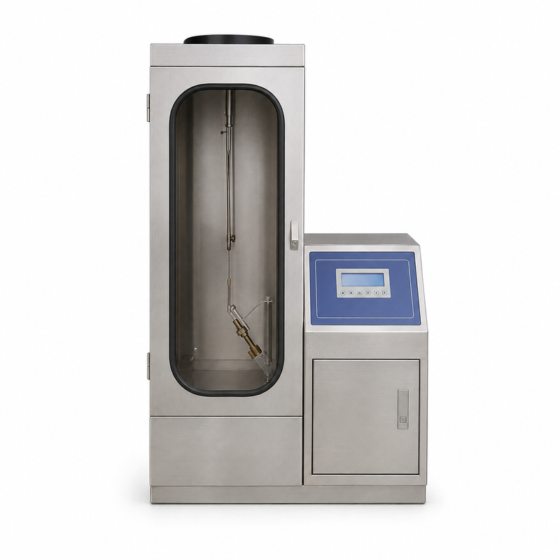 ASTM D6413 اختبار الشعلة العمودية معدات اختبار مقاومة النيران للأنسجة النسيجية استخدام المختبر