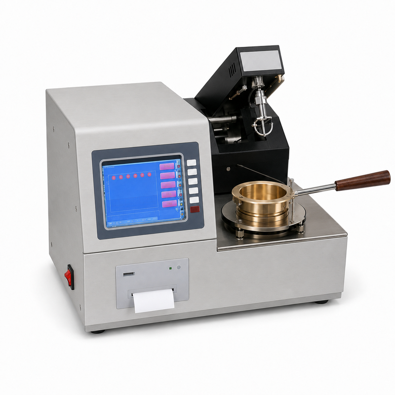 ASTM D92 أوتوماتيك كليفلاند الكأس المفتوحة فلاش نقطة اختبار البترول المزلق تحليل الزيت المعدات المختبرية أداة