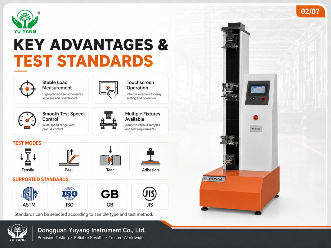 Universal Tensile Tester 5kN 500kg Single Arm Electronic Tensile Testing Machine with PLC Touch Screen