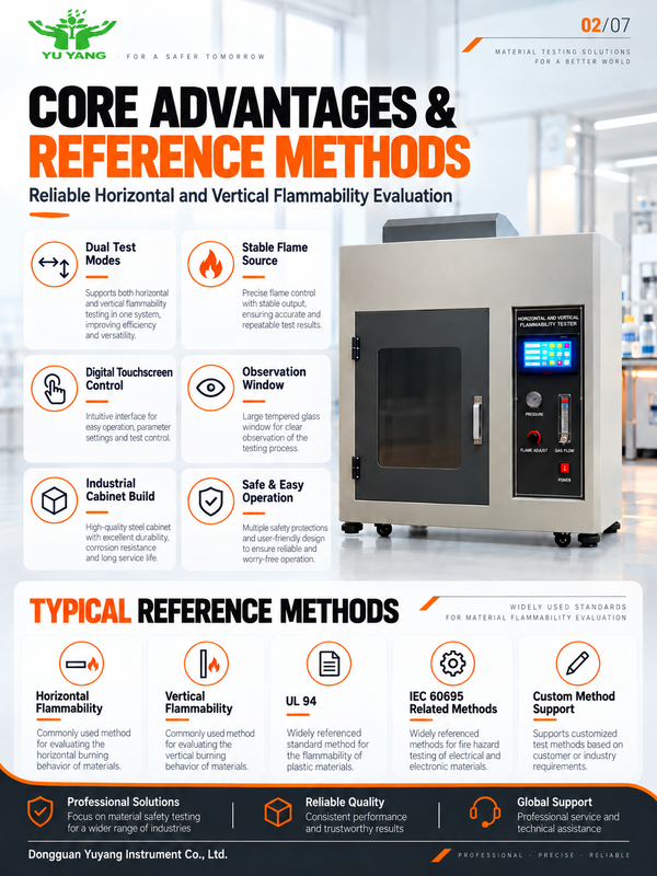 Ul94 Horizontal Vertical Burning Combustion Testing Machine Flame Test Chamber Flammability Tester for Plastic