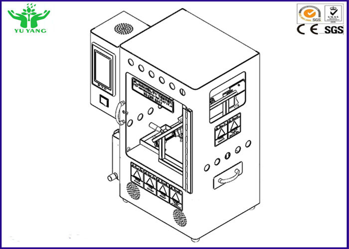 CPSC 16 CFR الجزء 1611 SPI القابلية للاشتعال تستر الفينيل البلاستيك السينمائي AC 220V 50HZ 3A